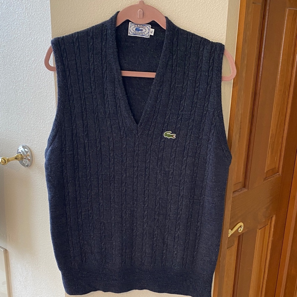Lacoste Men's Dark Blue V-Neck Sweater Vest